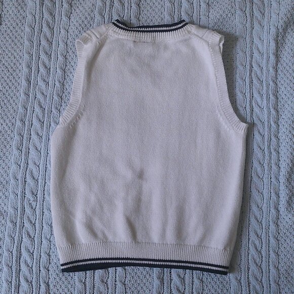Janie and Jack Toddler Boys White Cable Knit Sweater Vest - Size 2T - EUC - Picture 2 of 5